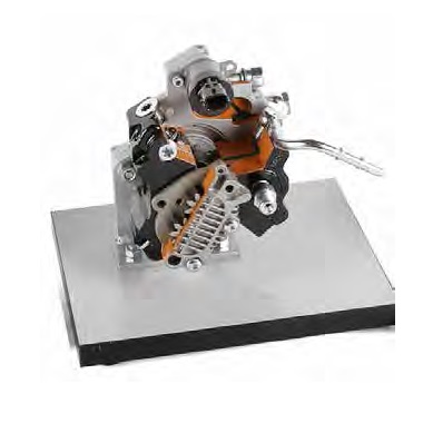 matériel pédagogique : Modèle en coupe d'une pompe à injection diesel haute pression type Bosch CP3