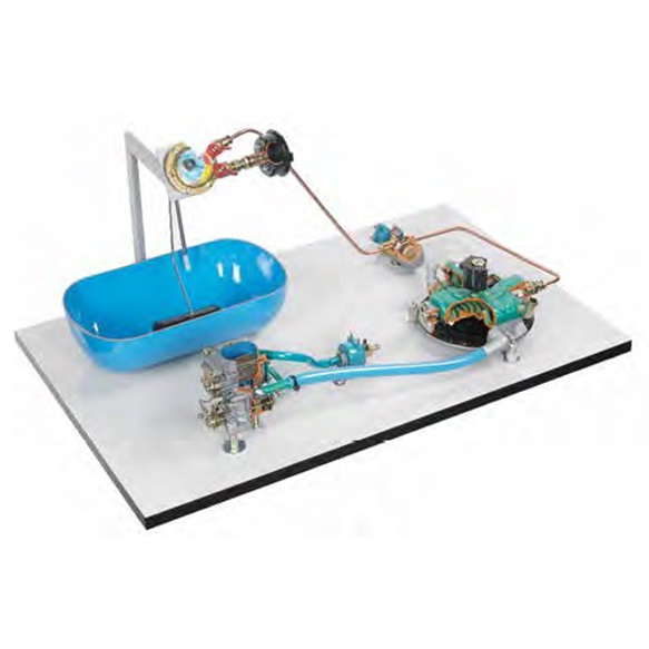 matériel pédagogique : Maquette en coupe d'un circuit d'alimentation GPL pour véhicule à carburateur