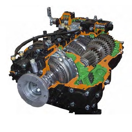 matériel pédagogique : Modèle en coupe d'une boite de vitesse ZF 16S ECOSPLIT à 16 rapports avant et 2 arrière pour poids lourds