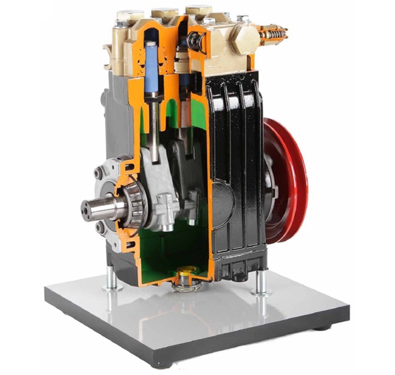 matériel pédagogique : Maquette didactique en coupe d'une pompe a piston en ligne