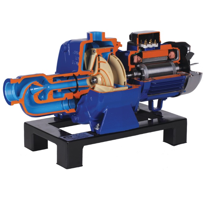 matériel pédagogique : Maquette didactique en coupe d'une électropompe centrifuge à canaux périphériques
