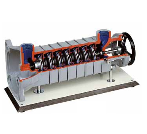 matériel pédagogique : Maquette didactique en coupe d'une pompe centrifuge multi étagée 