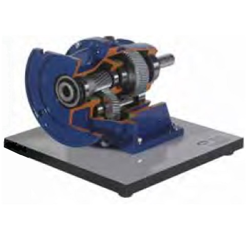 matériel pédagogique : Maquette didactique en coupe d'un réducteur droit coaxial