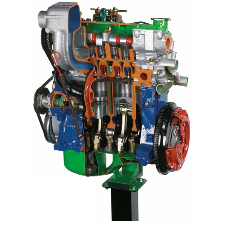 matériel pédagogique : Moteur diesel en coupe de véhicule automobile léger