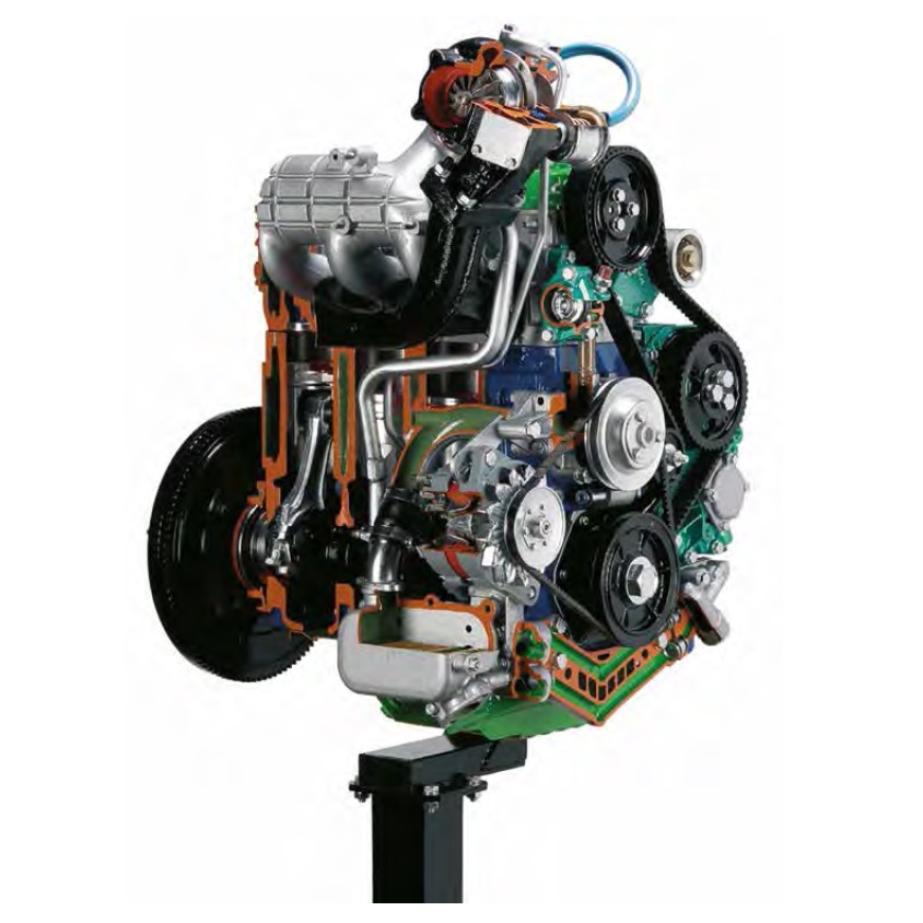 matériel pédagogique : Moteur en coupe turbo diesel à injection directe de véhicule type voiture ou camionnette