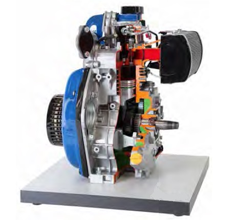matériel pédagogique : Système didactique en coupe de moteur diesel 4 temps monocylindre