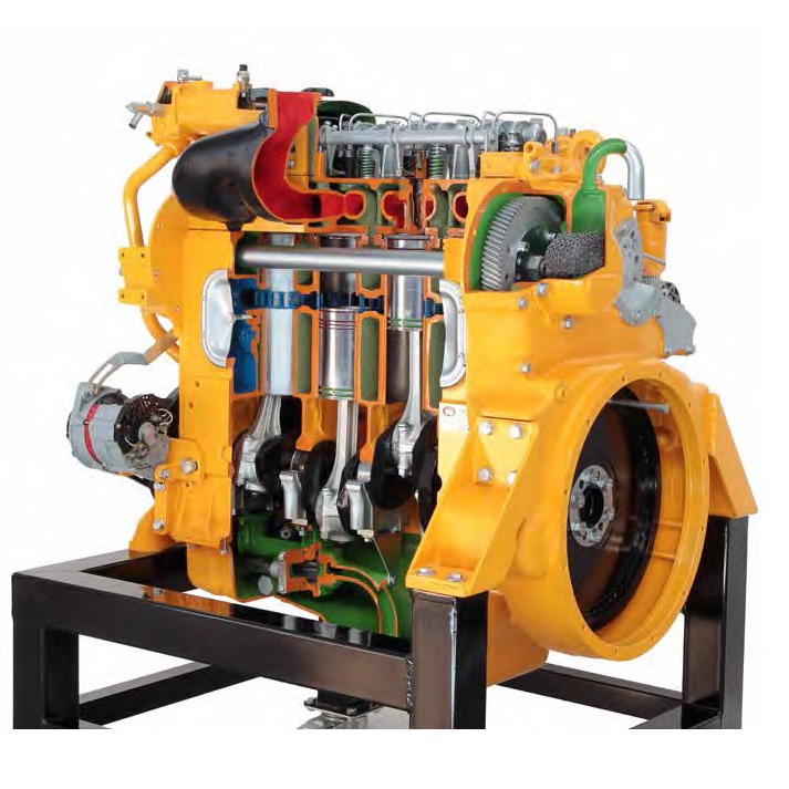 matériel pédagogique : Modèle en coupe d'un moteur diesel 2 temps DETROIT à 4 cylindres