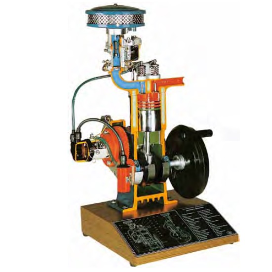 matériel pédagogique : Modèle en coupe d'un moteur essence monocylindre 4 temps