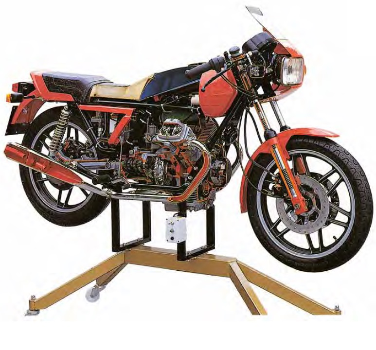 matériel pédagogique : Modèle de moto MOTO GUZZI en coupe 