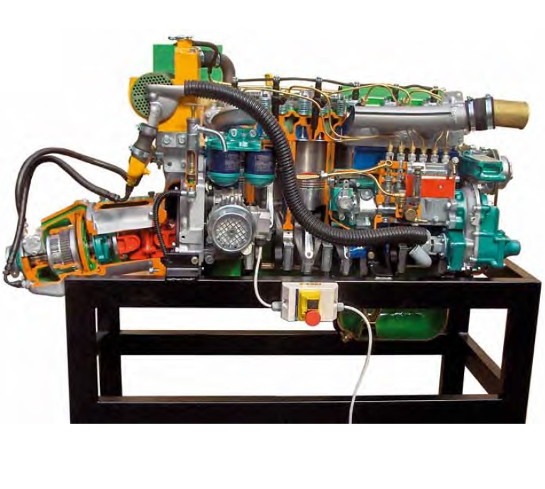matériel pédagogique : Modèle en coupe de moteur marin diesel 6 cylindres 