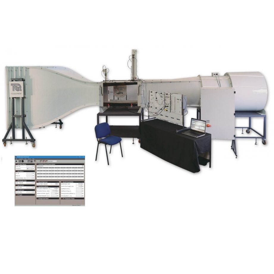 matériel pédagogique : Soufflerie subsonique avec veine de 600x600 longueur 1250 mm