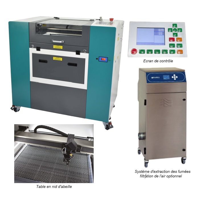 matériel pédagogique : Machine de découpe et de gravure laser au CO2 