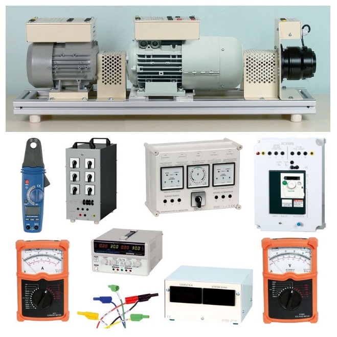 matériel pédagogique : Banc didactique d'étude d'un moteur triphasé asynchrone et d'une machine synchrone 300W